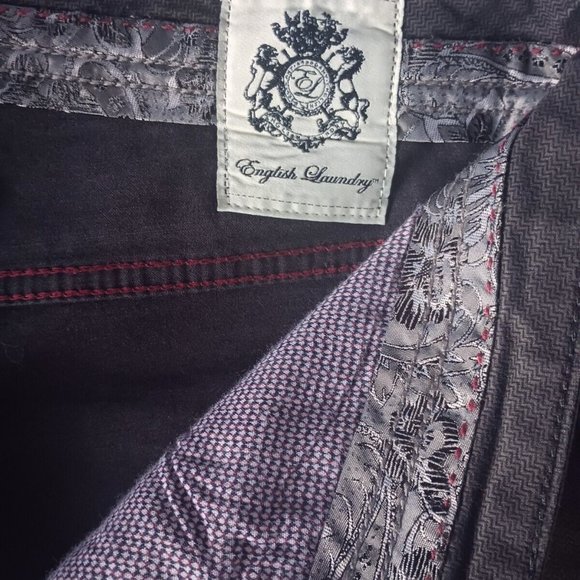English Laundry Mens 36/33 Soft Twill Charcoal Jeans 5 Pocket Stretch Comfort - Picture 7 of 8